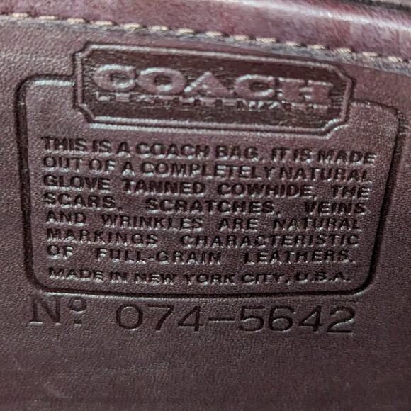 Coach Vintage Embassy Briefcase Mahogany Brown Leather Zip Close Made in USA - Picture 7 of 12